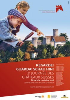 Affiche de la journée des châteaux suisses 2018 DR Affiche de la journée des châteaux suisses 2018 DR