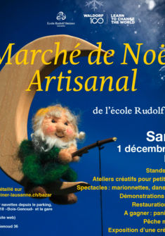 Affiche du marché de Noël artisanal 2018 de l'école Steiner