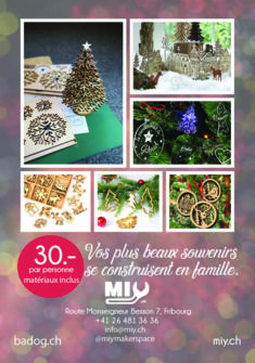 CRÉONS ENSEMBLE NOS DÉCOS DE NOËL fablab fribourg MIOY MakerSpace