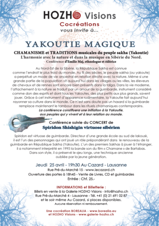 Soirée Yakoutie Magique Conférence et Concert