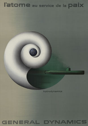 Erik Nitsche, Atome au service de la paix, lithographie, 1955