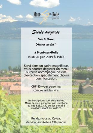 Flyer Soirée surprise sur le thème "Autour du lac"