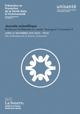 Visuel Journée scientifique «Renforcer la littératie en santé: Pourquoi? Comment?»