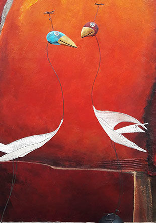 oiseaux de David Aigroz, tableau Solange Ringger