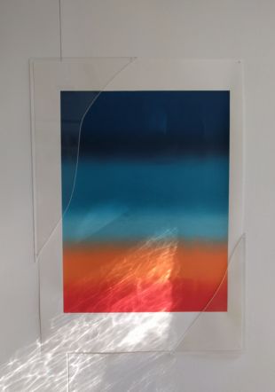 Oeuvre de Céline Villaneau, Here - Then - There, Screenprints, céramique et acrylique, 29,7 cm x 42, cm, 2019