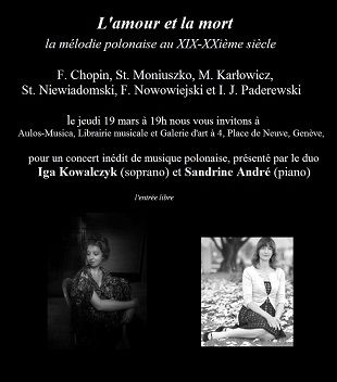 L'amour et la mort - concert de la musique polonaise le 19 mars à Genève Iga Kowalczyk L'amour et la mort - concert de la musique polonaise le 19 mars à Genève Iga Kowalczyk