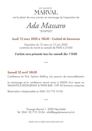 programme ada massaro les galeries marval