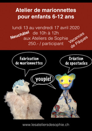 Affiche Ateliers marionnettes Pâques 2020