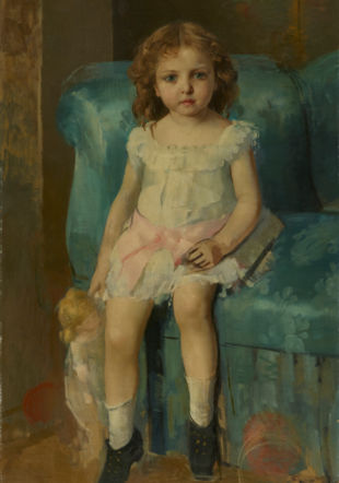 Léon Gaud (1844 - 1908) La fille de l'artiste à l'âge de 8 ans, vers 1881 Huile sur toile, 107 x 67,5 cm Inv. 1950-0042 Legs Louise Gaud, 1950