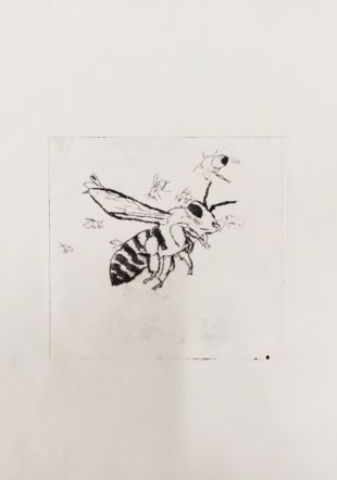 Abeille, taille-douce, par Jonathan (10 ans)