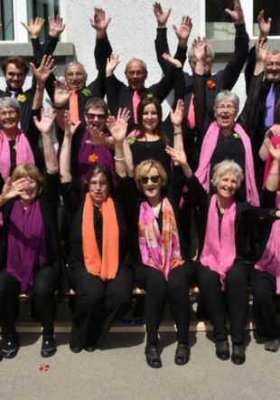 Les choristes au dernier Giron à Rueyres et Bercher