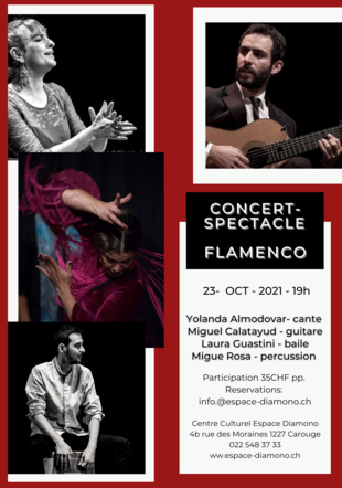 Yolanda Almodovar- cante Miguel Calatayud - guitare Laura Guastini - baile Migue Rosa - percussion - Concert Espace Diamono-23.10.21