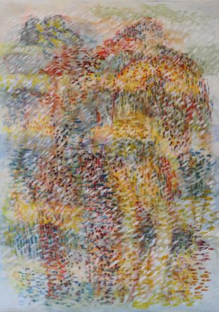 relations, 2019, acrylique sur papier, marouflé sur toile, 70x95 cm kaminska&stocker relations, 2019, acrylique sur papier, marouflé sur toile, 70x95 cm kaminska&stocker
