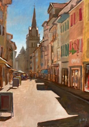 Rue du Lac - Yverdon - Peinture par Peter Oliver Stalder