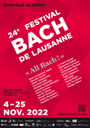 Affiche du Festival Bach de Lausanne 2022