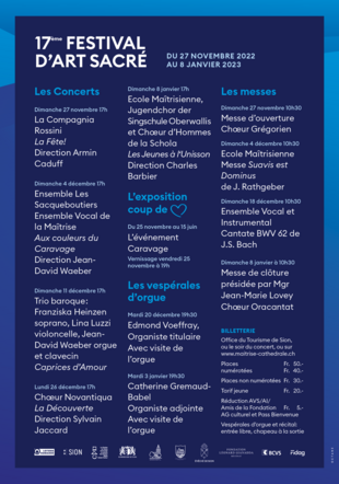 Programme 17ème Festival d'Art Sacré