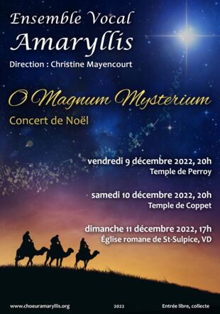 Concert de Noël Ensemble Vocal Amaryllis: O Magnum Mysterium