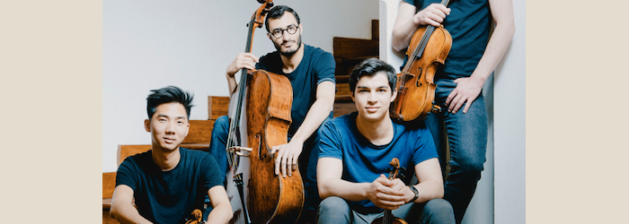 Quatuor Arod, Jordan Victoria, violon, Alexandre Vu, violon, Tanguy Parisot, alto, Samy Rachid, violoncelle ©Marco Borggreve Quatuor Arod, Jordan Victoria, violon, Alexandre Vu, violon, Tanguy Parisot, alto, Samy Rachid, violoncelle ©Marco Borggreve