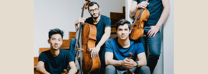 Quatuor Arod, Jordan Victoria, violon, Alexandre Vu, violon, Tanguy Parisot, alto, Samy Rachid, violoncelle ©Marco Borggreve